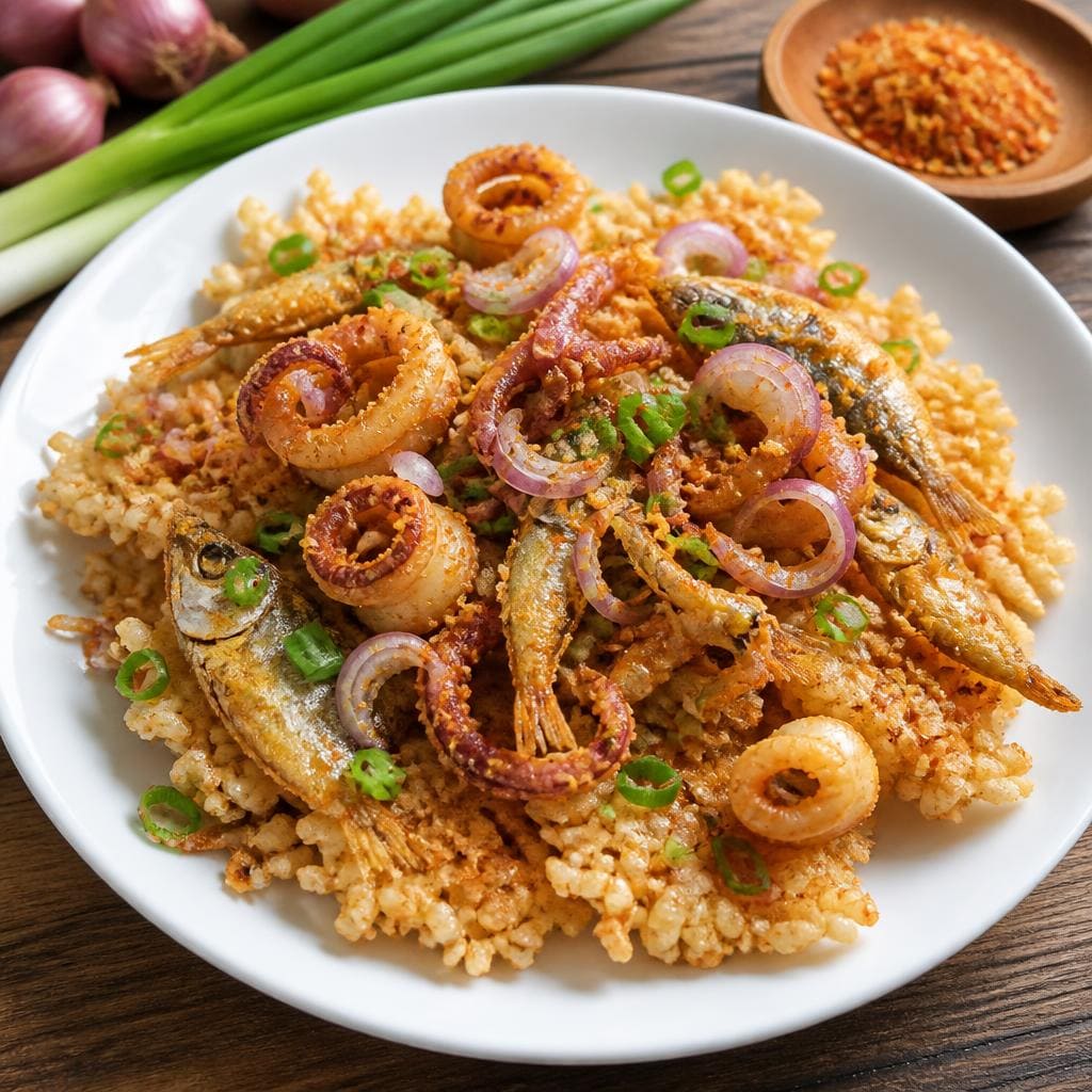 Rengginang Campur Cumi dan Ikan dari Sate Khas Senayan